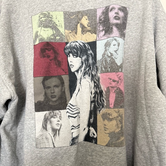 Taylor Swift Gray The Eras Tour  1/4 Zip-Up Sweater - Picture 6 of 15